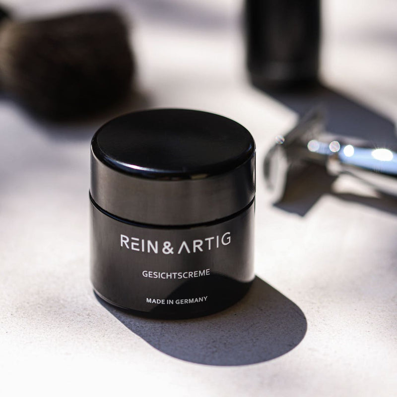 REIN & ARTIG HAUTPFLEGE SET Gesichtsreiniger & Gesichtscreme Skincare Mann Anti-Aging Bio Vegan natürlich Gesichtsreinigung empfindliche Männerhaut trockene fettige  gesunde Haut